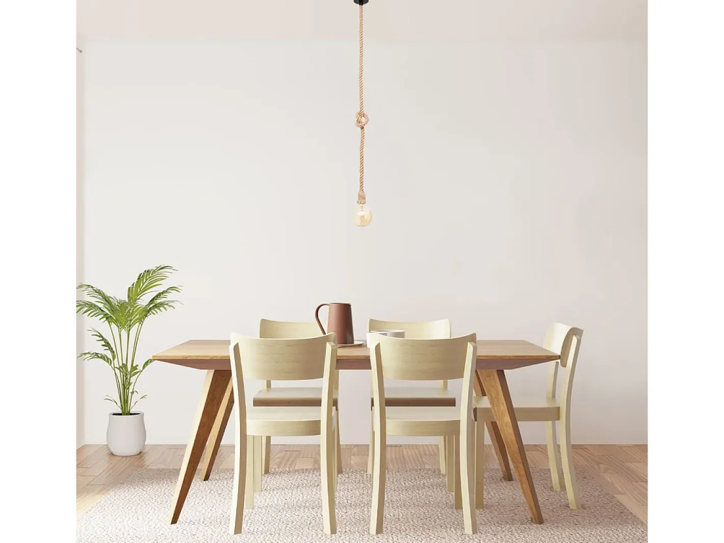Plafón-Lámpara colgante Soga Lumit 40W marrón Ø10x50-100 cm Marru00f3n
