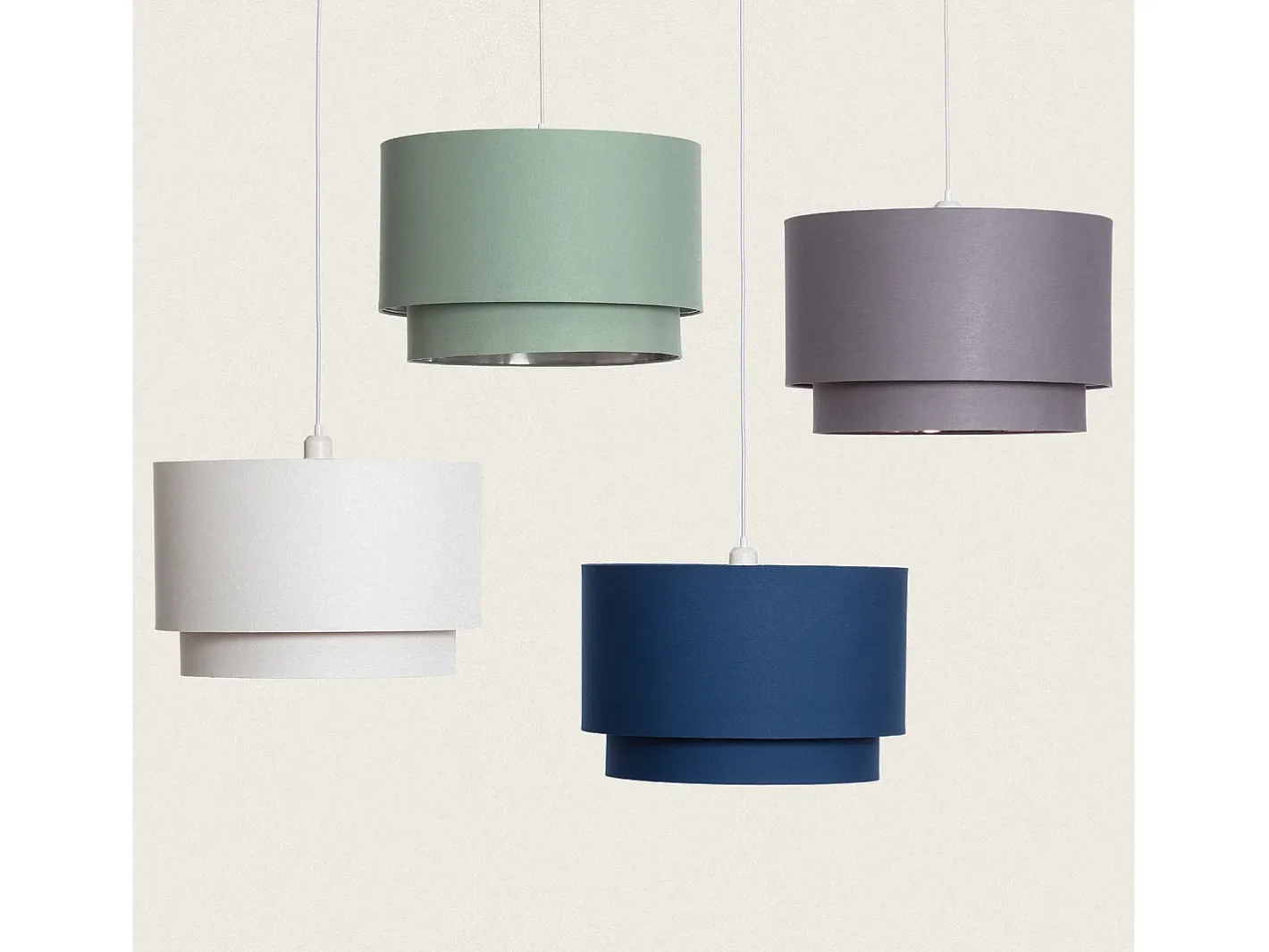 Ledkia Lámpara Suspendida-Lámpara Colgante Tela Bello Duo Reflejo Multicolor