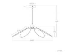 Ledkia Lámpara Suspendida-Lámpara Colgante Tela Kabuki Rosa Multicolor