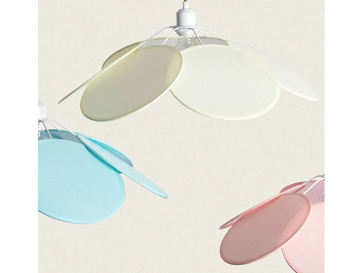 Ledkia Lámpara Suspendida-Lámpara Colgante Tela Kabuki Rosa Multicolor