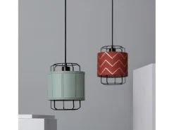 Ledkia Lámpara Suspendida-Lámpara Colgante Tela Pointiza Rojo Ladrillo Multicolor