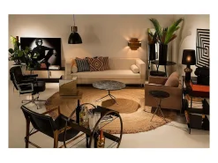 Les Tendances Lámpara colgante Tokke de metal y dorado D 46 x H 54 cm Negro