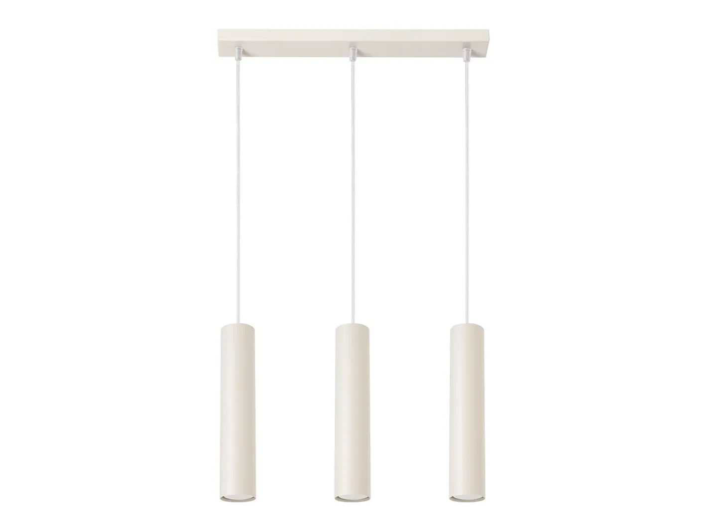 Sollux Lighting Lámpara colgante Toris desván de acero - 3 fuentes luminosas 4000K - L.45 x A.98 cm - Beige
