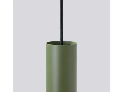 Sollux Lighting Lámpara colgante Toris desván de acero - 3 fuentes luminosas 4000K - L.19,5 x A.108 cm - oliva Verde