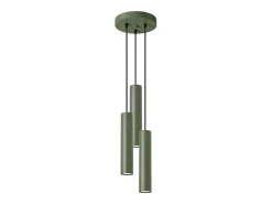 Sollux Lighting Lámpara colgante Toris desván de acero - 3 fuentes luminosas 4000K - L.19,5 x A.108 cm - oliva Verde