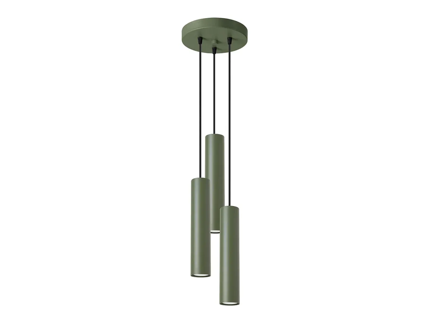 Sollux Lighting Lámpara colgante Toris desván de acero - 3 fuentes luminosas 4000K - L.19,5 x A.108 cm - oliva Verde