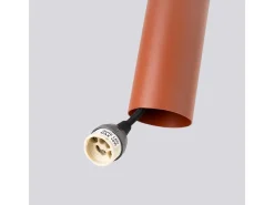 Sollux Lighting Lámpara Suspendida-Lámpara colgante Toris desván de acero - 2 fuentes luminosas 4000K - L.30 x A.105 cm - ocre Rojo