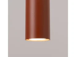 Sollux Lighting Lámpara Suspendida-Lámpara colgante Toris desván de acero - 2 fuentes luminosas 4000K - L.30 x A.105 cm - ocre Rojo
