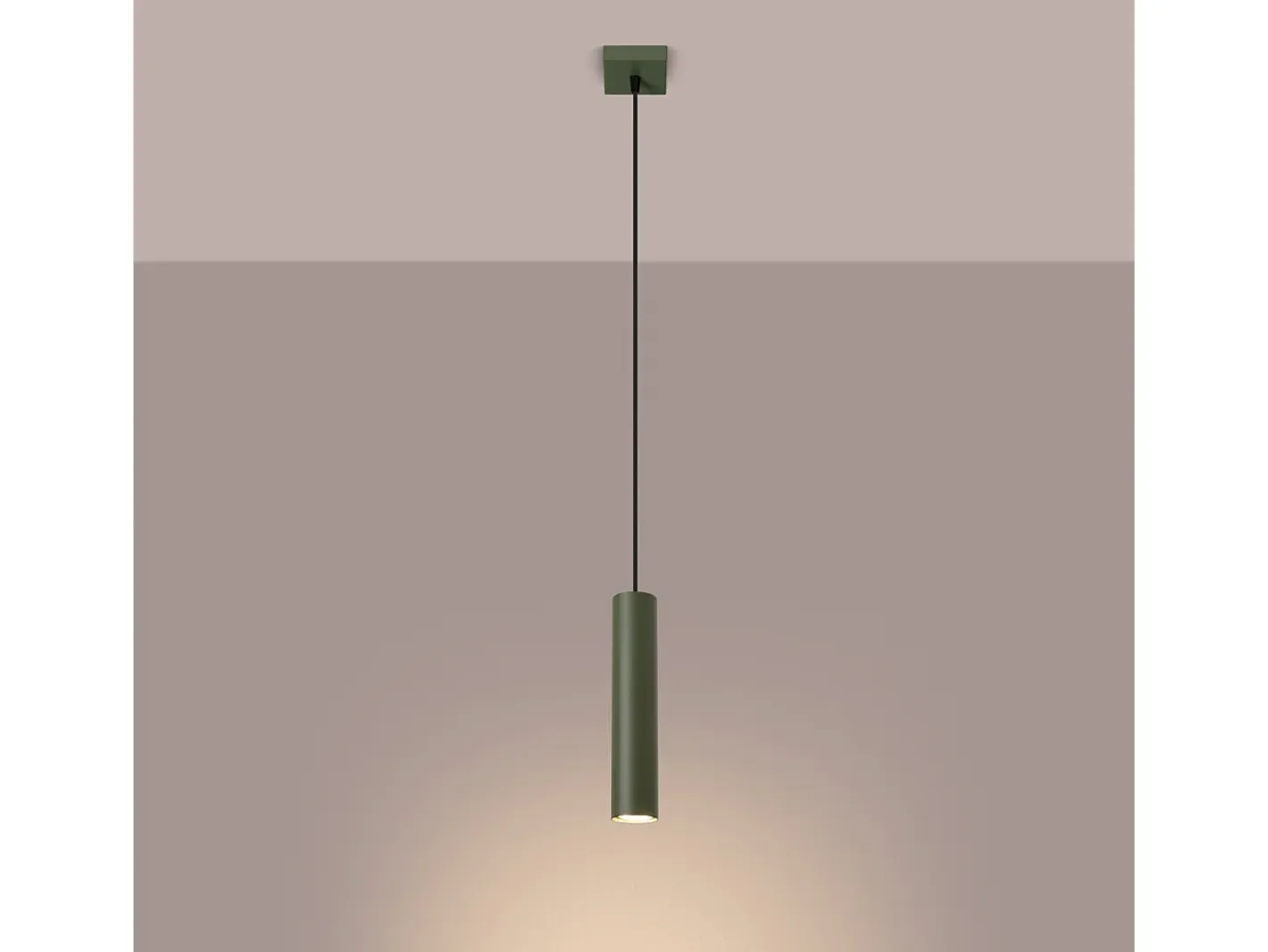 Sollux Lighting Lámpara Suspendida-Lámpara colgante Toris desván de acero - 1 fuentes luminosas 4000K - L.8 x A.118 cm - oliva Verde