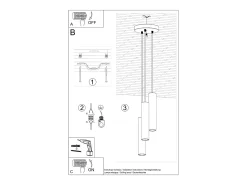 Sollux Lighting Lámpara colgante Toris desván de acero - 3 fuentes luminosas 3000K - L.19,5 x A.108 cm - oliva Verde Outlet