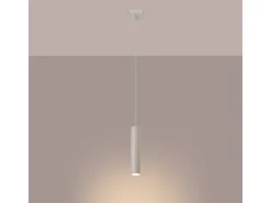 Sollux Lighting Lámpara Suspendida-Lámpara colgante Toris desván de acero - 1 fuentes luminosas 4000K - L.8 x A.118 cm - Beige