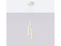 Sollux Lighting Lámpara colgante Toris desván de acero - 3 fuentes luminosas 3000K - L.19,5 x A.108 cm - Beige Clearance