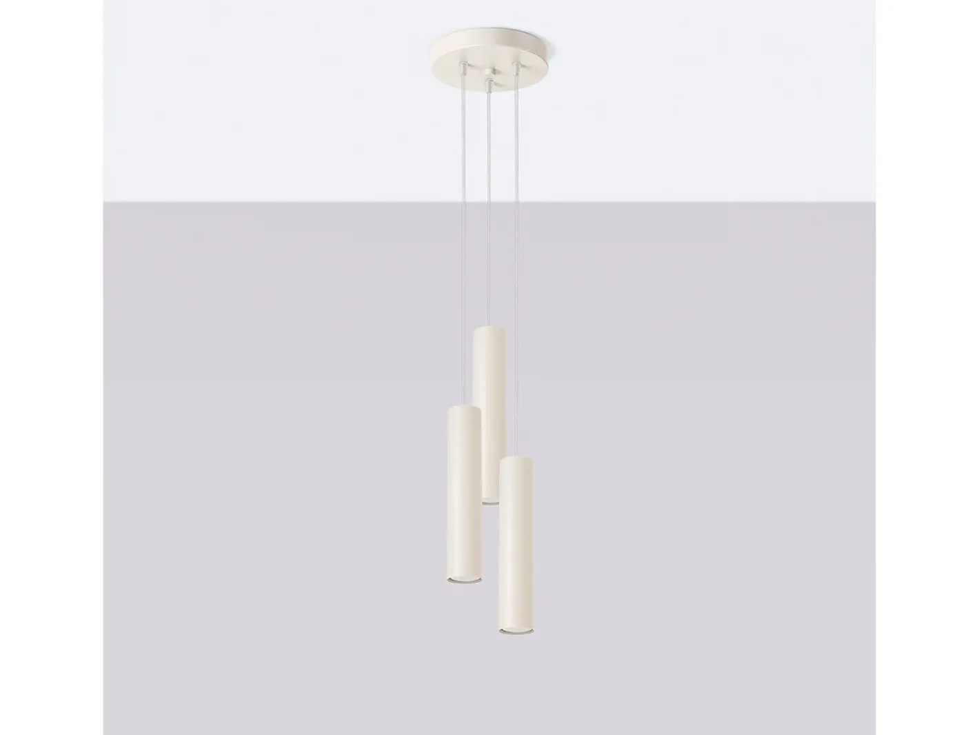 Sollux Lighting Lámpara colgante Toris desván de acero - 3 fuentes luminosas 3000K - L.19,5 x A.108 cm - Beige Clearance