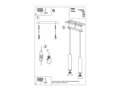 Sollux Lighting Lámpara Suspendida-Lámpara colgante Toris desván de acero - 2 fuentes luminosas 4000K - L.30 x A.105 cm - oliva Verde