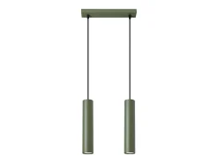 Sollux Lighting Lámpara Suspendida-Lámpara colgante Toris desván de acero - 2 fuentes luminosas 4000K - L.30 x A.105 cm - oliva Verde