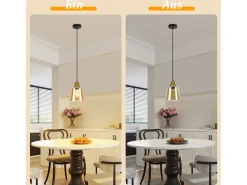 NETTLIFE Lámpara colgante vintage de vidrio con 3 llamas para mesa de comedor, E27, para sala de estar Negro Clearance