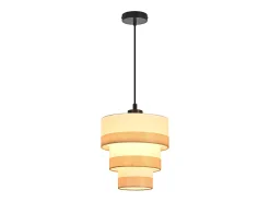 Best NETTLIFE Lámpara colgante vintage para mesa de comedor: lámpara colgante de tela de 1 luz, estilo retro, E27, altura regulable (bombilla no incluida) Multicolor