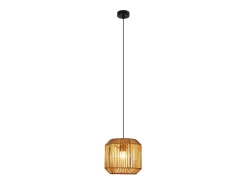NETTLIFE Lámpara colgante vintage para mesa de comedor , diseño de farol de cuerda de cáñamo de 1 bombilla, E27, para comedor Negro Clearance