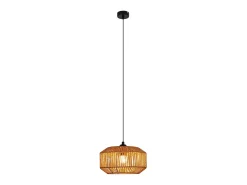 NETTLIFE Lámpara colgante vintage para mesa de comedor , diseño de farol de cuerda de cáñamo de 1 bombilla, E27, para comedor Negro Outlet