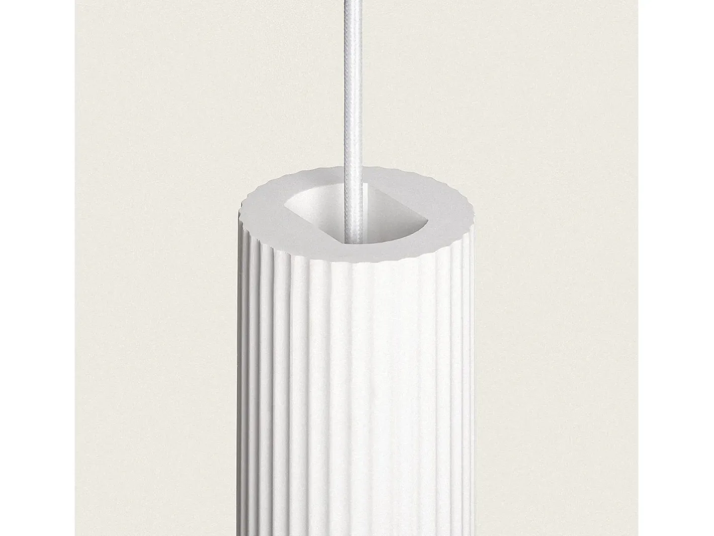 Outlet Ledkia Lámpara Colgante Yeso Colum Blanco