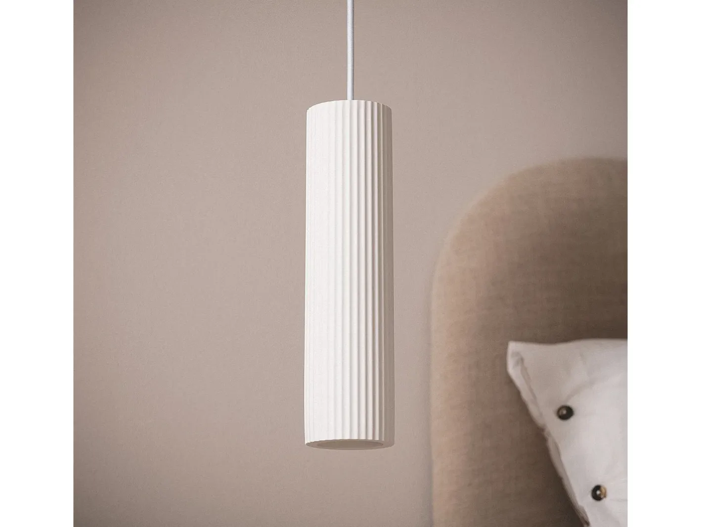Outlet Ledkia Lámpara Colgante Yeso Colum Blanco