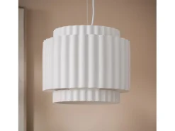 Ledkia Lámpara Colgante Yeso Double Colum Blanco Multicolor New