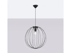 Sollux Lighting Lámpara Suspendida-Lámpara Colgante Ziro Moderno De Acero - 1 Fuentes Luminosas - L.50 X A.110 Cm - Negro