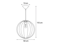 Sollux Lighting Lámpara Suspendida-Lámpara Colgante Ziro Moderno De Acero - 1 Fuentes Luminosas - L.50 X A.110 Cm - Negro
