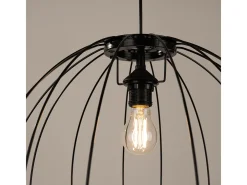 Sollux Lighting Lámpara Suspendida-Lámpara Colgante Ziro Moderno De Acero - 1 Fuentes Luminosas - L.50 X A.110 Cm - Negro