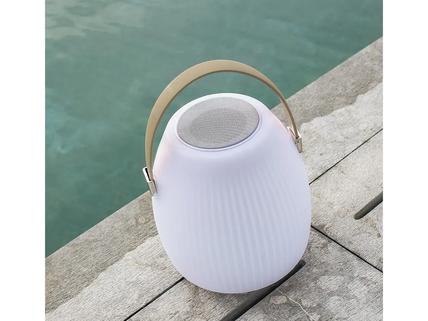 Lumisky Iluminación Exterior-Lámpara con altavoz Bluetooth inalámbrico 5W MINI MAY Beige
