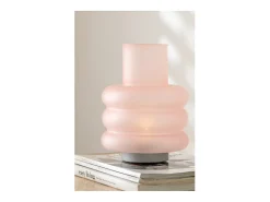 J-Line Lámpara con LED de vidrio 17x17x24 cm Rosa Online