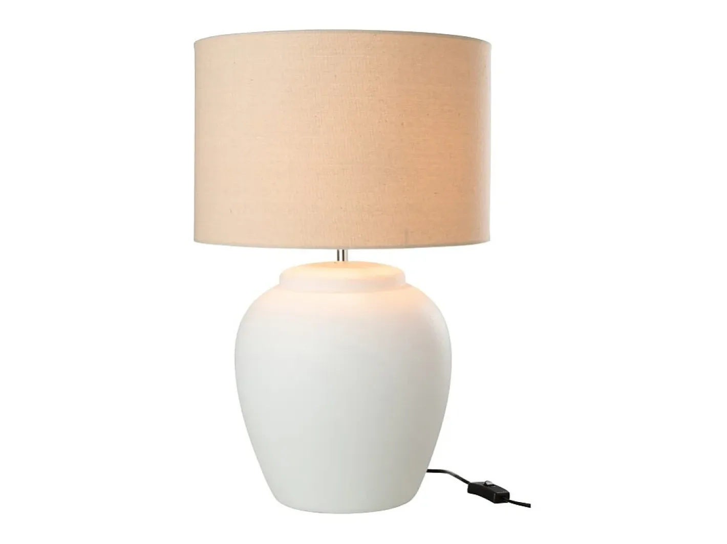 Outlet J-Line Lámpara con pantalla de cerámica blanca 41 x 41 x 60 cm Blanco