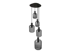 TOSEL Lámpara Suspendida-Lámpara de Araña ,metal y cristal, ,A100xD 60x P 60cm Gris