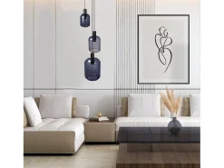 TOSEL Lámpara de Araña ,metal y cristal, ,A100xD60xP60cm Azul Hot