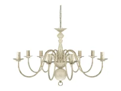 Lámpara Suspendida-Lámpara de araña antique metal 8 bombillas E14 ES218112 Blanco