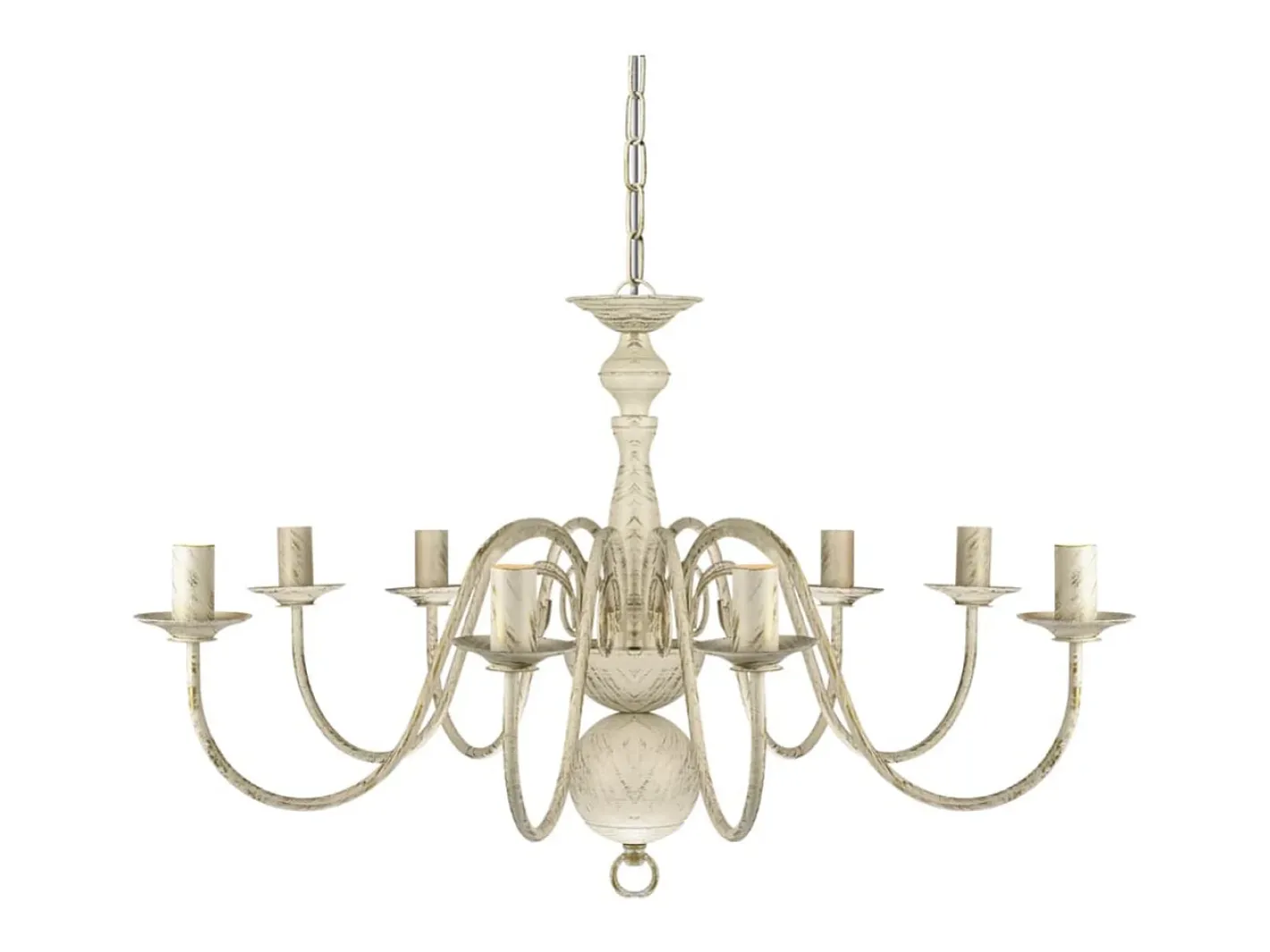 Lámpara Suspendida-Lámpara de araña antique metal 8 bombillas E14 ES218112 Blanco