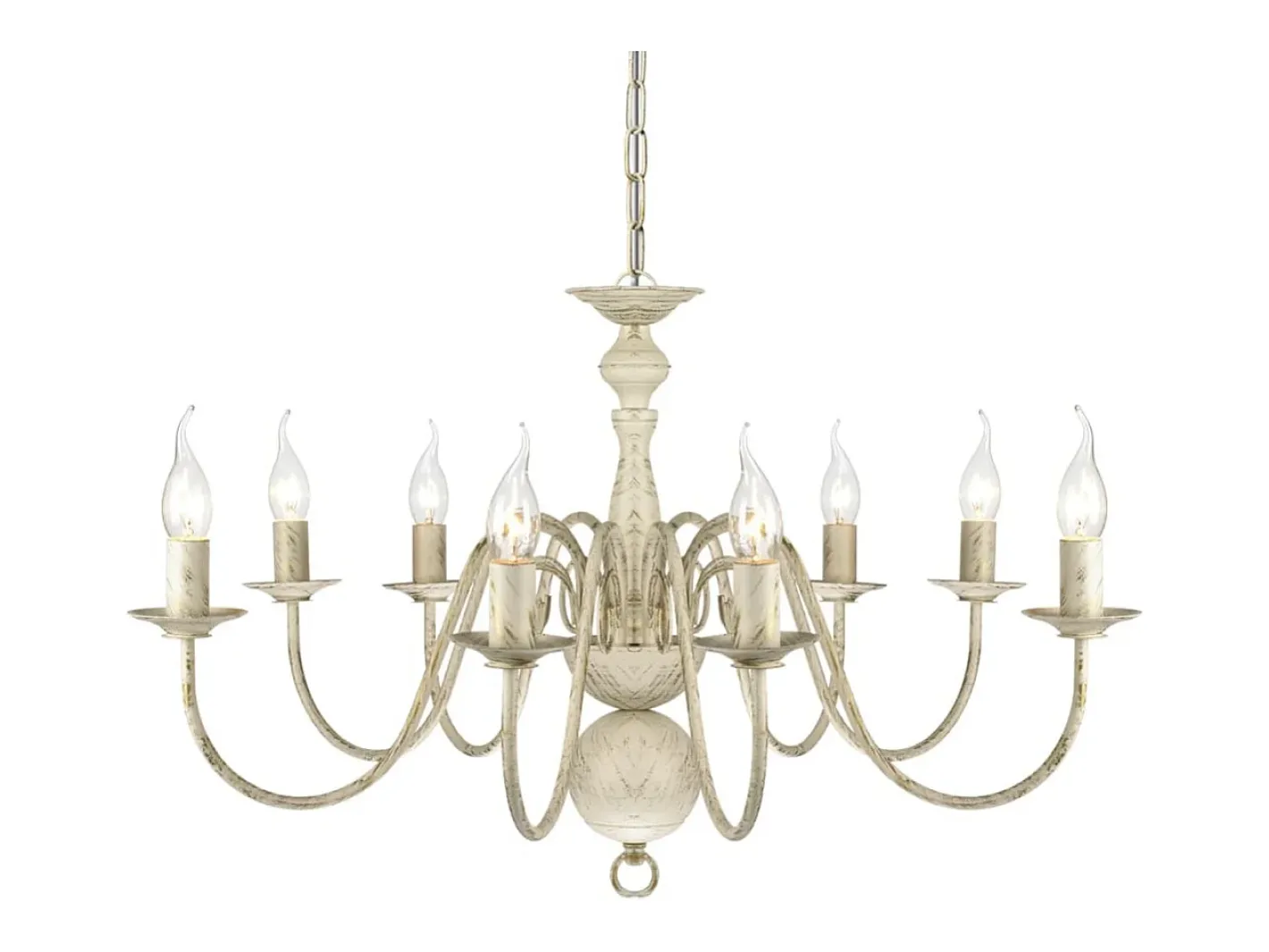 Lámpara Suspendida-Lámpara de araña antique metal 8 bombillas E14 ES218112 Blanco