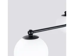 Clearance Sollux Lighting Lámpara de araña Bealy minimalista de acero/vidrio - 3 fuentes luminosas 4000K - L.62 x A.29 cm - /blanco Negro