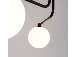 Clearance Sollux Lighting Lámpara de araña Bealy minimalista de acero/vidrio - 3 fuentes luminosas 4000K - L.62 x A.29 cm - /blanco Negro