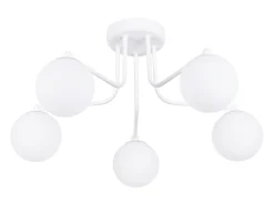 Online Sollux Lighting Lámpara de araña Bealy minimalista de acero/vidrio - 5 fuentes luminosas 3000K - L.58 x A.29 cm - Blanco