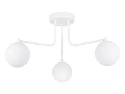 Sollux Lighting Lámpara Suspendida-Lámpara de araña Bealy minimalista de acero/vidrio - 3 fuentes luminosas 4000K - L.62 x A.29 cm - Blanco