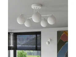 Sollux Lighting Lámpara Suspendida-Lámpara de araña Bealy minimalista de acero/vidrio - 3 fuentes luminosas 4000K - L.62 x A.29 cm - Blanco