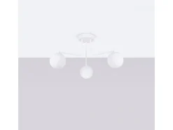 Sollux Lighting Lámpara de araña Bealy minimalista de acero/vidrio - 3 fuentes luminosas 3000K - L.62 x A.29 cm - Blanco Online