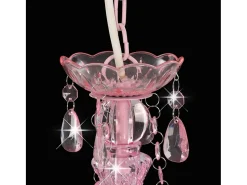 Outlet Lámpara de araña con cuentas redonda 3 x E14 ES693938 Rosa