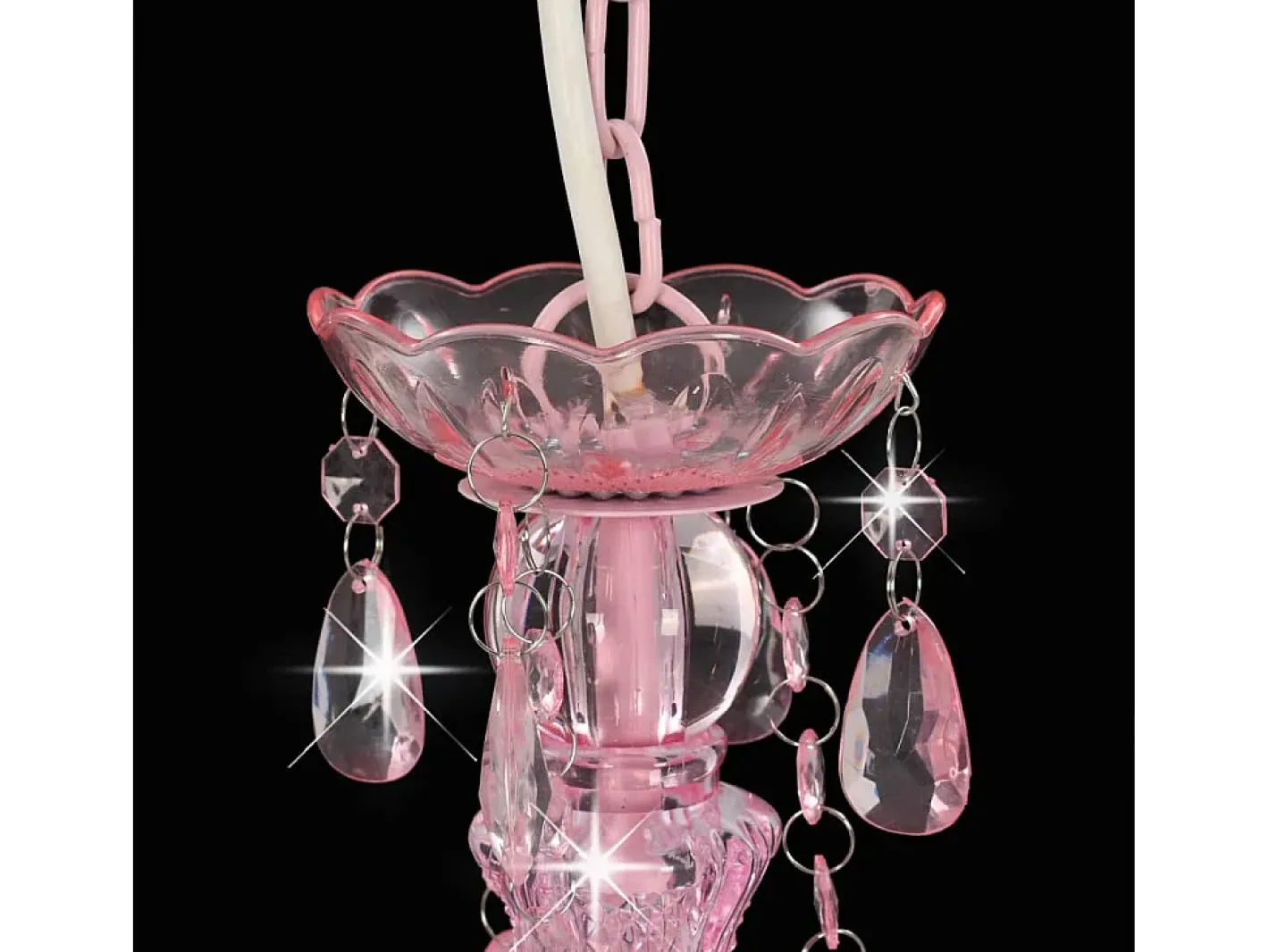 Outlet Lámpara de araña con cuentas redonda 3 x E14 ES693938 Rosa