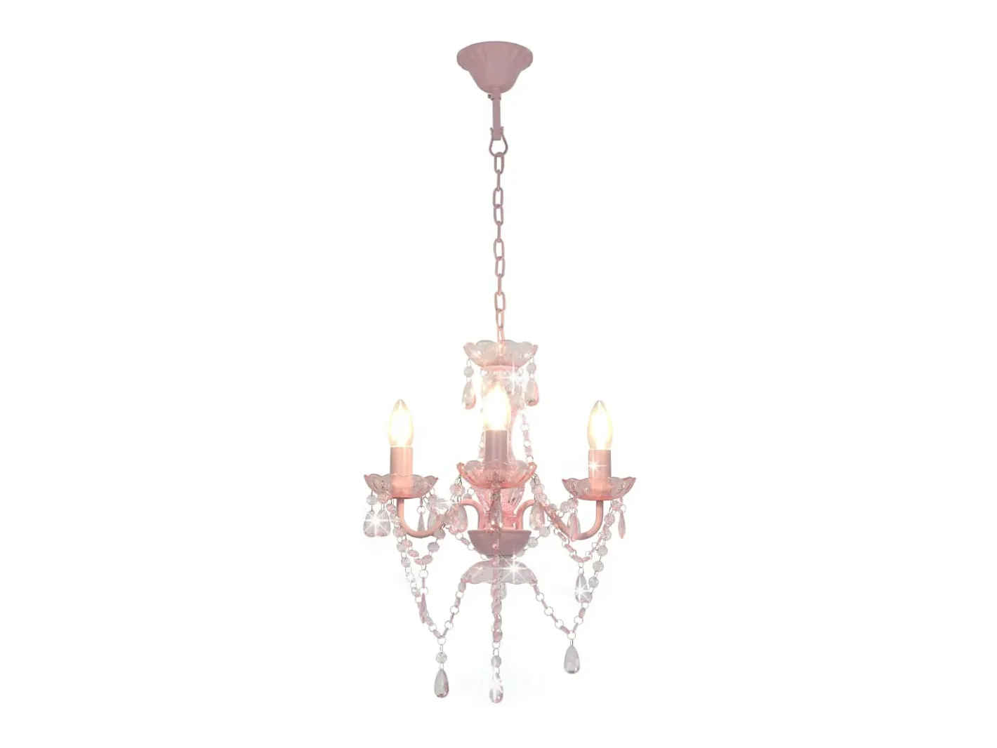 Outlet Lámpara de araña con cuentas redonda 3 x E14 ES693938 Rosa