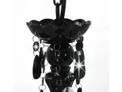 Lámpara Suspendida-Lámpara de araña con cuentas redonda 3 x E14 ES581169 Negro