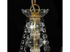 Lámpara de araña con cuentas 8 bombillas E14 ES828987 Dorado Outlet