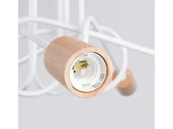 Sollux Lighting Lámpara Suspendida-Lámpara De Araña Ember Minimalista De Acero/Madera - 5 Fuentes Luminosas - L.15 X A.26 Cm - /Madera Natural Blanco