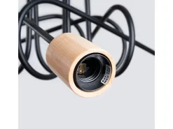 Sollux Lighting Lámpara De Araña Ember Minimalista De Acero/Madera - 5 Fuentes Luminosas - L.15 X A.26 Cm - /Madera Natural Negro Hot